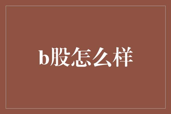 b股怎么样