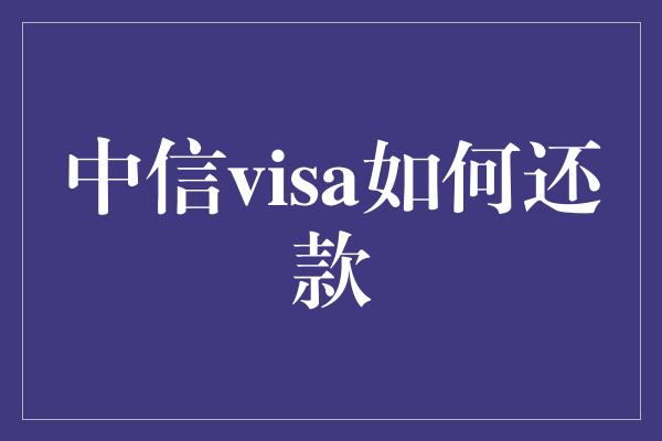 中信visa如何还款