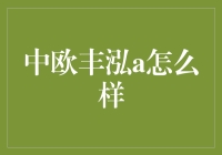 中欧丰泓A：品质保障与投资选择的完美结合