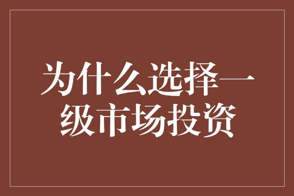 为什么选择一级市场投资