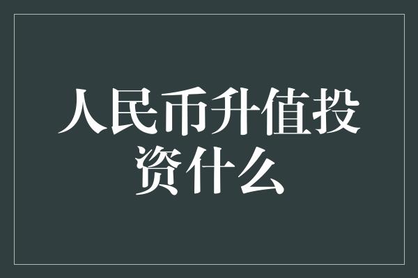 人民币升值投资什么