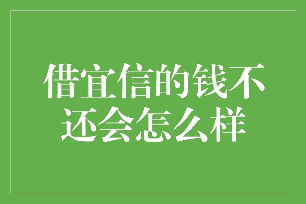 借宜信的钱不还会怎么样