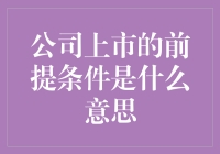 公司上市的前提条件是什么意思