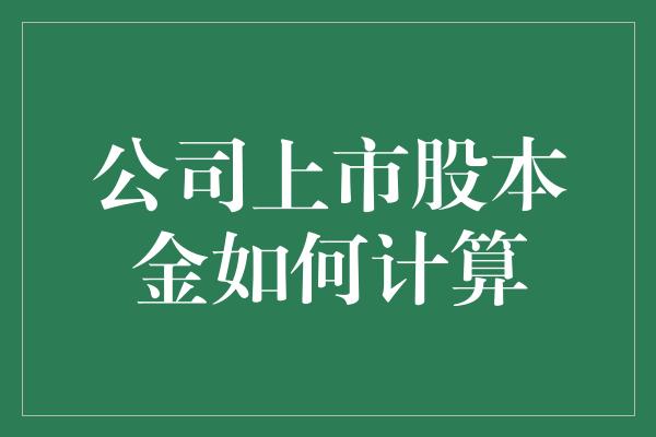 公司上市股本金如何计算