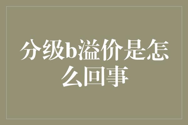 分级b溢价是怎么回事