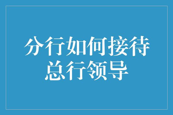 分行如何接待总行领导