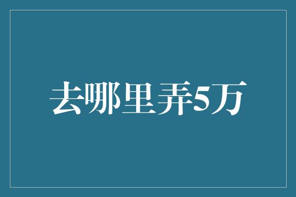 去哪里弄5万