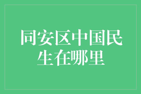 同安区中国民生在哪里