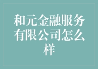 和元金融服务有限公司：一场金融界的欢乐喜剧人