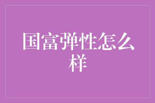 国富弹性怎么样