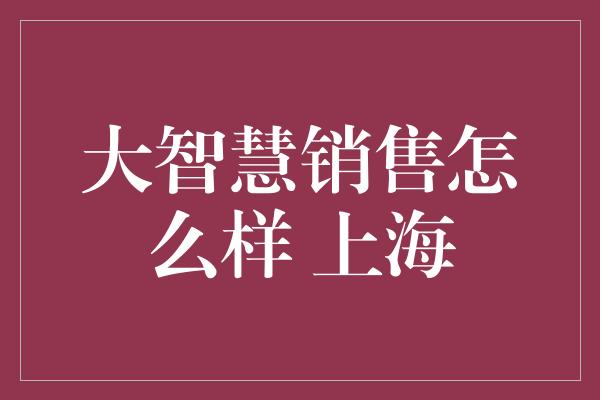 大智慧销售怎么样 上海