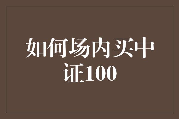 如何场内买中证100