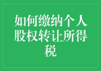 如何缴纳个人股权转让所得税：一份全面指南