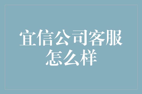 宜信公司客服怎么样