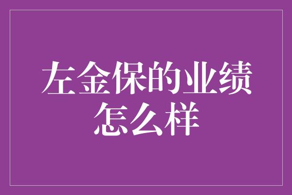 左金保的业绩怎么样