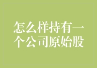 了解和持有公司原始股：一份投资者指南