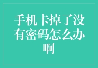 手机卡掉了，没有密码怎么办啊？我该怎么办？