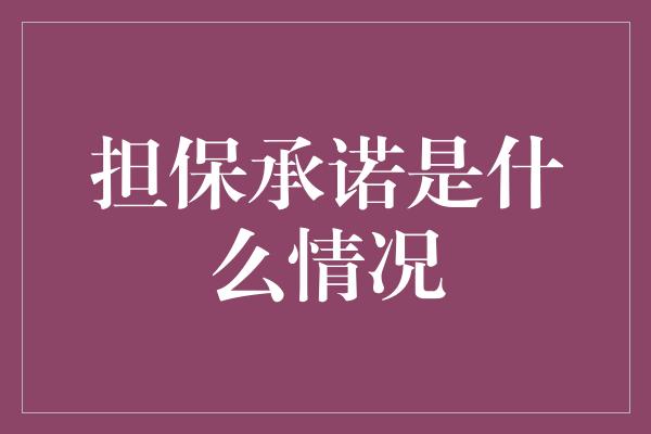 担保承诺是什么情况