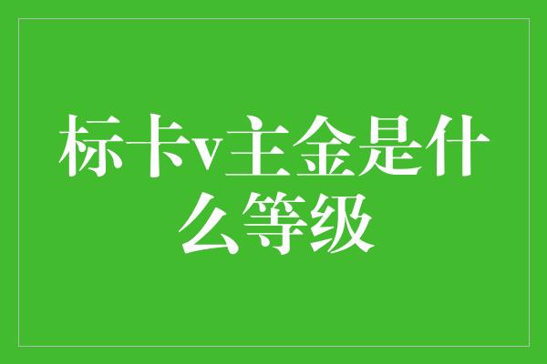 标卡v主金是什么等级