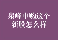 开启财富新篇章：泉峰申购揭秘