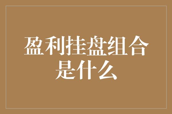 盈利挂盘组合是什么