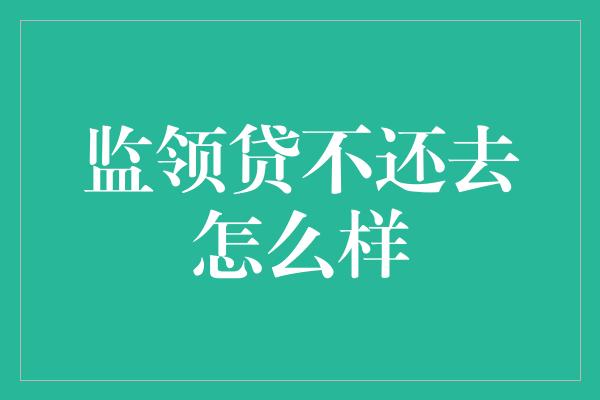 监领贷不还去怎么样