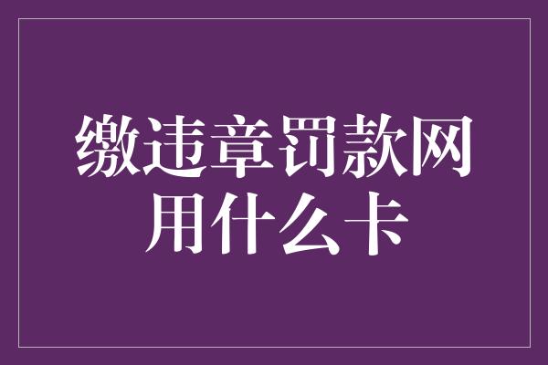 缴违章罚款网用什么卡