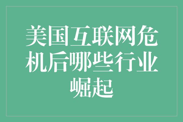 美国互联网危机后哪些行业崛起