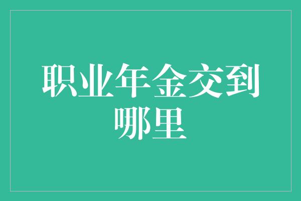 职业年金交到哪里