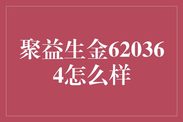 聚益生金620364怎么样