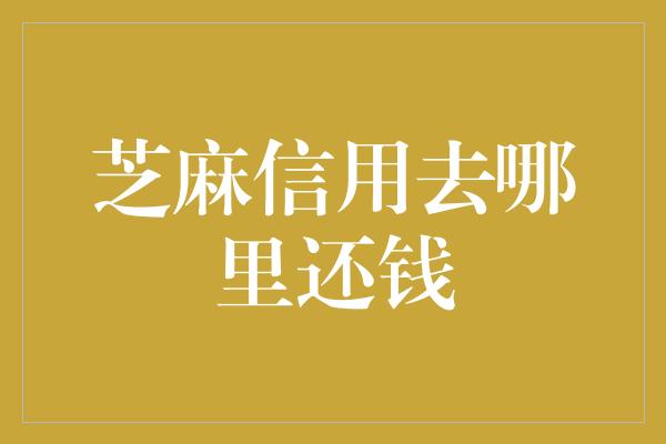 芝麻信用去哪里还钱