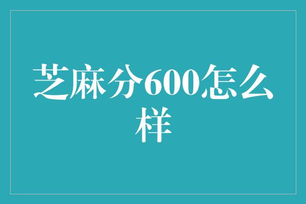 芝麻分600怎么样