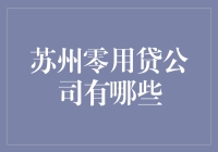 苏州零用贷公司分析：了解苏州地区主流信贷服务提供商