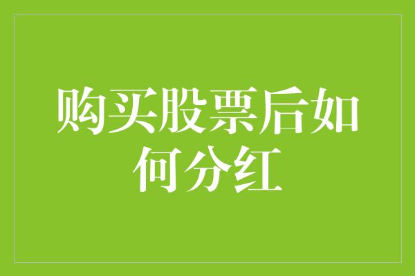 购买股票后如何分红