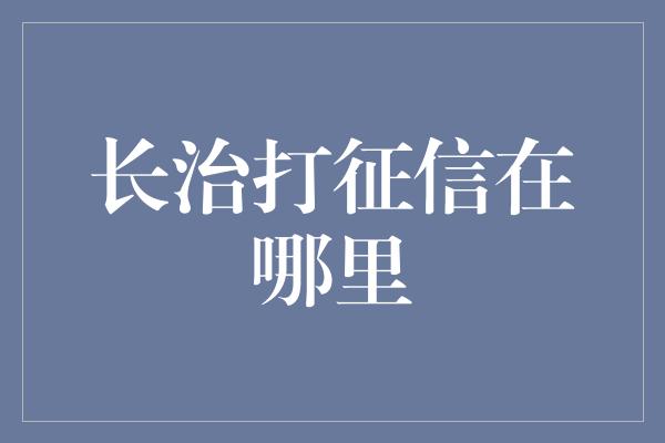 长治打征信在哪里