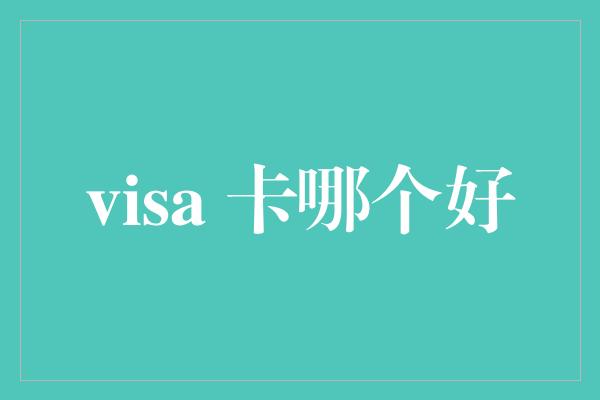 visa 卡哪个好