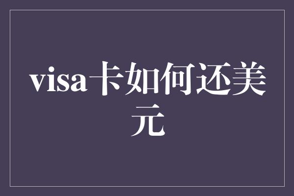 visa卡如何还美元