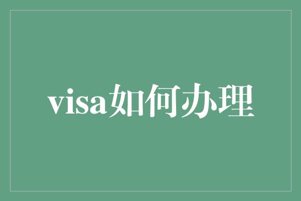 visa如何办理